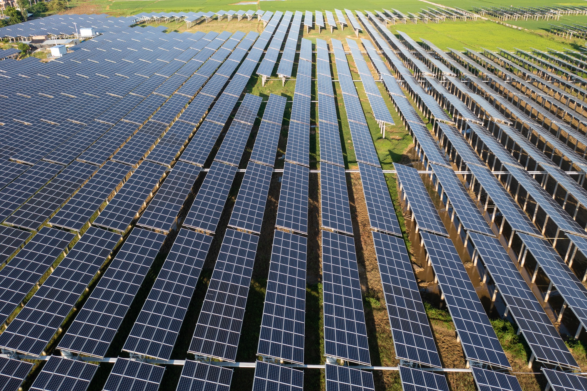 Clean electricity generation at a windfarm, part of our global customized energy solutions.